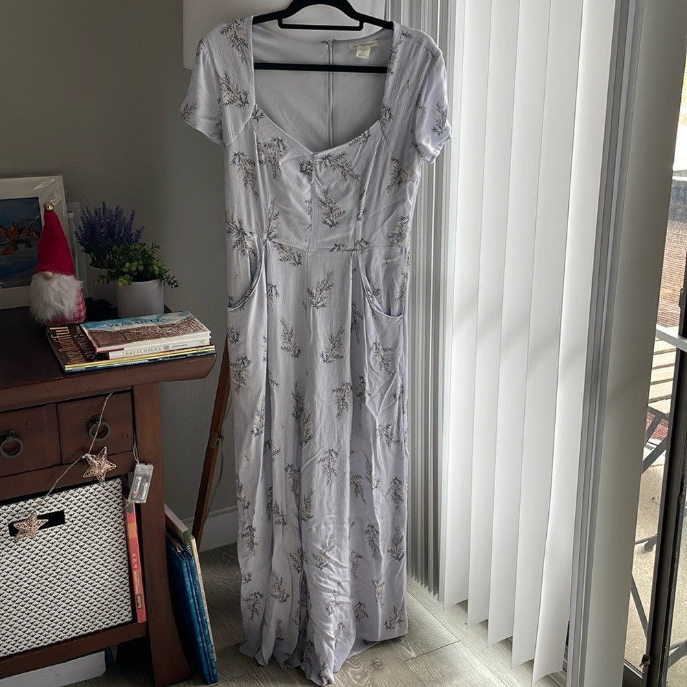 Urban Outfitters Baby Blue Floral Jumpsuit